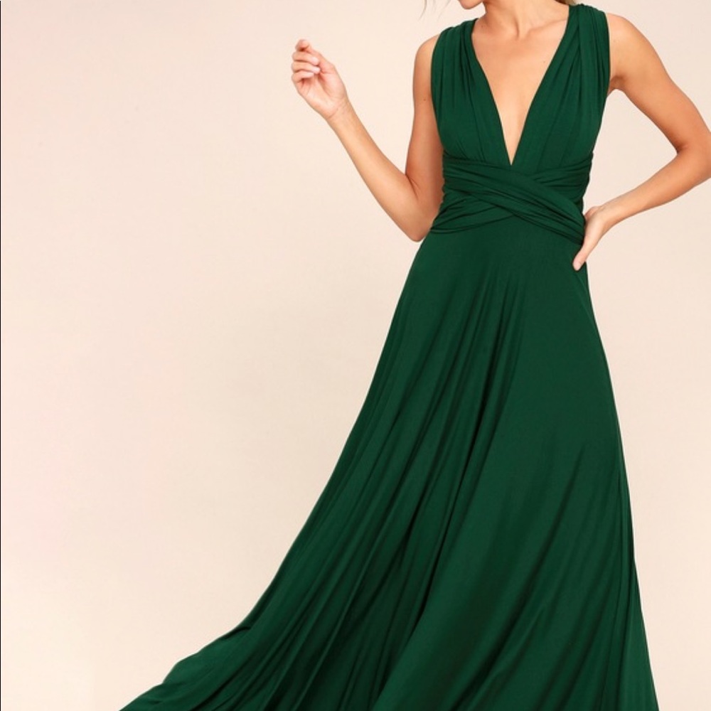 Emerald multi wrap dress